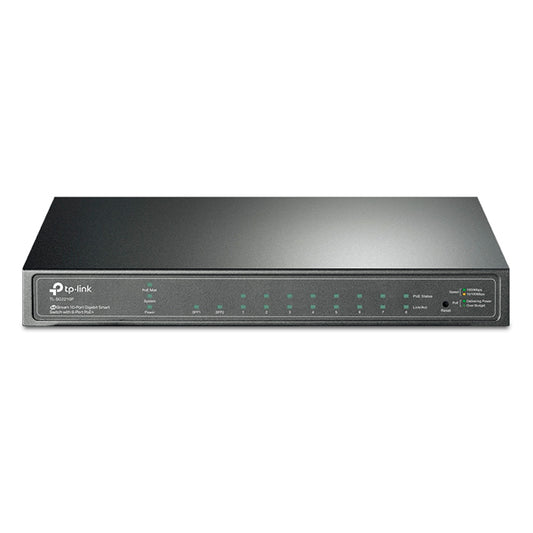Switch TP-Link JetStream TL-SG2210P v3.20 metálico 8 puertos gigabit PoE 802.3af max. 61W administrable 2 puertos SFP gigabit