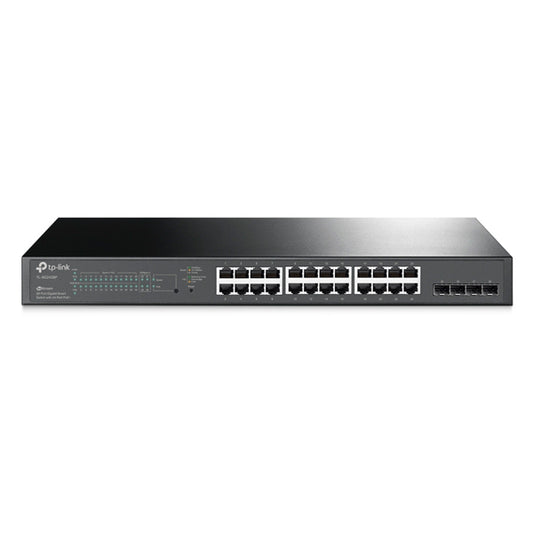 Switch TP-Link JetStream TL-SG2428P administrable L2/L2+ 24 puertos gigabit PoE 802.3at/af+ max. 250W con 4 puertos SFP gigabit