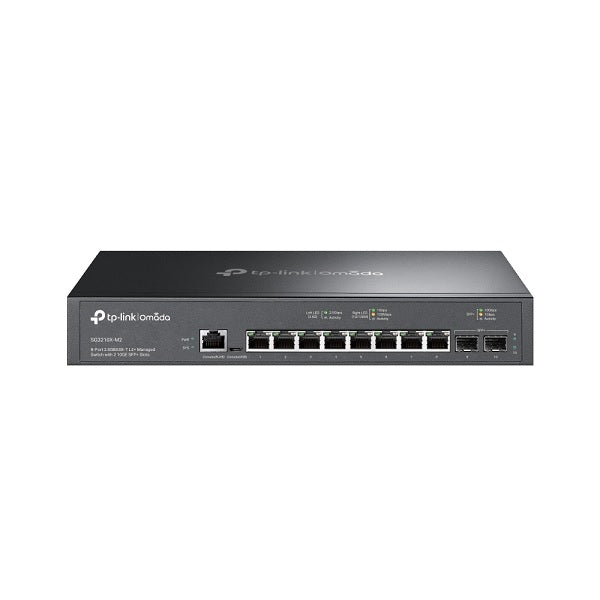 Switch TP-Link Omada SG3210X-M2 adminstrable L2+ 8 puertos RJ45 2.5Gbps 2 puertos SFP+ 10Gbps 1x RJ45 y 1x Micro-USB puerto consola