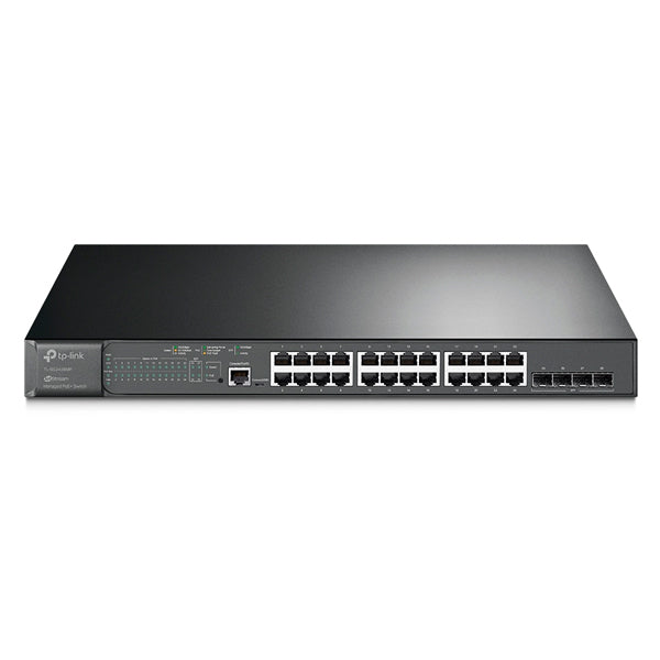 Switch TP-Link JetStream TL-SG3428MP administrable L2+ 24 puertos gigabit PoE+ 802.3at/af max. 384W 4 puertos SFP gigabit