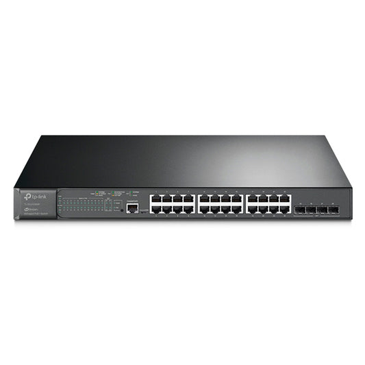 Switch TP-Link JetStream TL-SG3428MP administrable L2+ 24 puertos gigabit PoE+ 802.3at/af max. 384W 4 puertos SFP gigabit