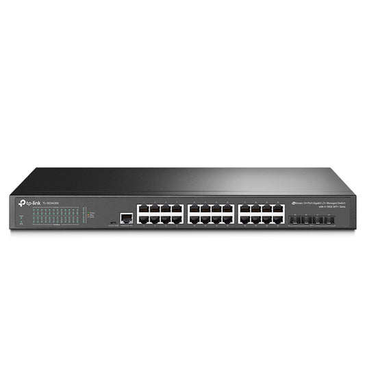 Switch TP-Link JetStream TL-SG3428X administrable L2+ 24 puertos gibabit con 4 puertos SFP+ 10Gbps 1 x MicroUSB y 1 x RJ45 consola