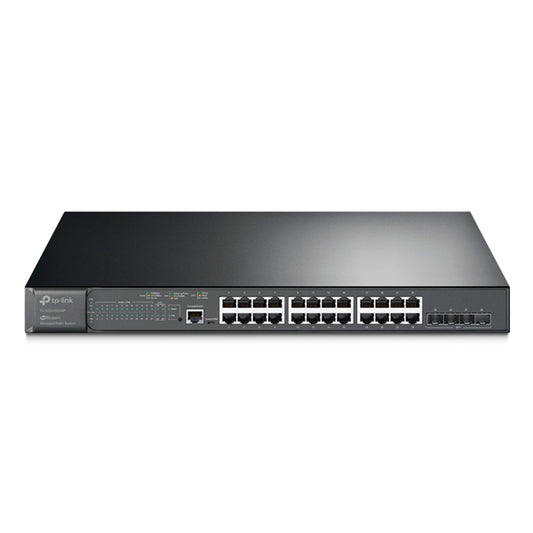 Switch TP-Link JetStream TL-SG3428XMP administrable L2+ 24 puertos gigabit PoE+ 802.3at/af max. 384W 4 puertos SFP+ 10Gbps