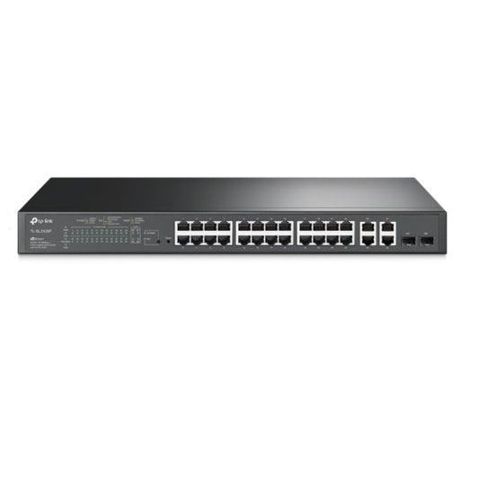 Switch TP-Link JEtStream TL-SL2428P administrable L2+ 24 puertos 10/100 PoE+ max. 250W y 4 puertos gigabit (2 x RJ45 y 2 x SFP)