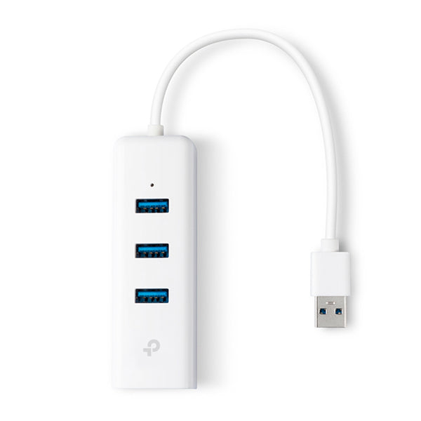 Adaptador 2-en-1TP-Link UE330 USB3.0 a RJ45 gigabit Ethernet con Hun de 3 puertos USB 3.0 plug and play
