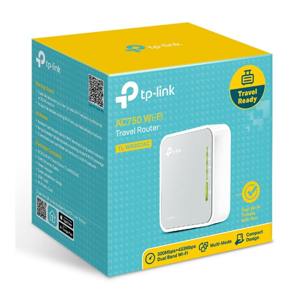 Router inalámbrico Nano TP-Link TL-WR902AC Wi-Fi 5 AC750 para viaje 1 puerto WAN/LAN 10/100 1 x USB 2.0 modo AP/Extensor/WISP