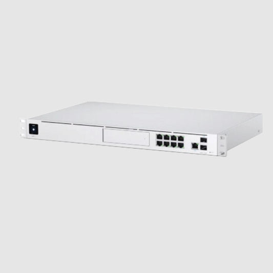 Consola Ubiquiti UDM-PRO Console: Dream Machine Pro 1puertos WAN 10G sfp, switch de 8 puertos Gigabit RJ45 y bahía para disco CGco duro de 3.5in en formato 1UR