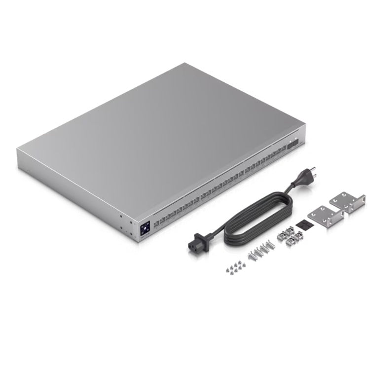 Switch Ubiquiti USW-Pro-Max-24-PoE UniFi switch de 24 puertos (8 puertos POE 2.5 GbE y 16 puertos GbE POE) 2 puertos SFP 10G 400W pantalla táctil switch