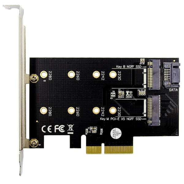 Tarjeta controladora X-Media PCI Express X-Media XM-PEX4-M2MB M.2 NVMe B+M-Key SSD (PCIe x4) incluye bracket low profile