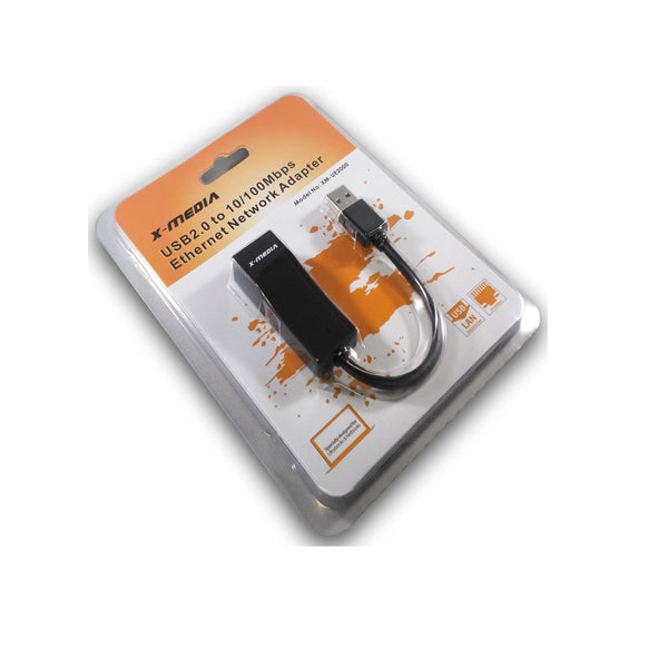 Adaptador X-Media XM-UE2000 USB 2.0 a puerto Ethernet RJ45 10/100 plug and play