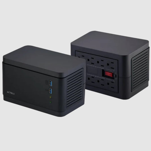 Regulador Acteck Enertor Protect RV1200 CDP R2C-AVR1008 1000VA/500W 8 NEMA 5-15R (4 con AVR) indicadores LED corriente máxima 6 Amp.