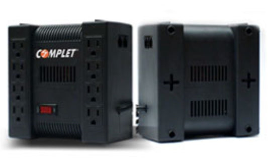 Regulador de Voltaje COMPLET XPower ERV-9-001 1300VA 650W con supresor integrado 504J 8 NEMA 5-15R 120V entrada/salida