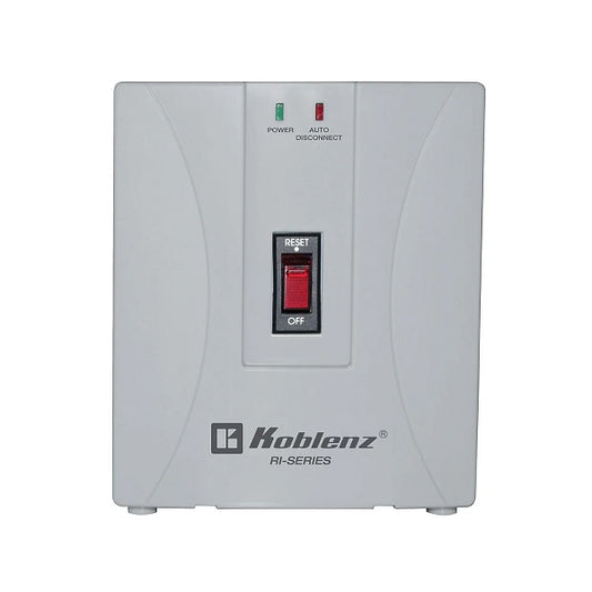 Regulador Koblenz RI-20 C de 1900 VA 1400 Watts línea blanca 1 contacto aterrizado y regulado ideal para refrigeradores de hasta 28 pies cúbicos
