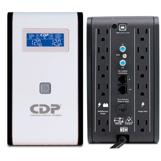 UPS inteligente CDP R-SMART2010 2.0kVA/ 1.2kW AVR LCD 10 NEMA5-15R (5 c/respaldo bat) hasta 60 min. respaldo 1 x USB tipo B