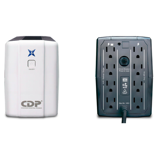 UPS interactivo CDP R-UPR1008 1000VA/ 500W 120V 8 NEMA 5-15R (4 c/protección batería) breaker termomagnético
