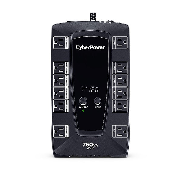 UPS interactivo CyberPower AVRG750LCD 750VA/450W AVR LCD 12 NEMA 5-15R (6 con respaldo batería) 1x USB tipo B