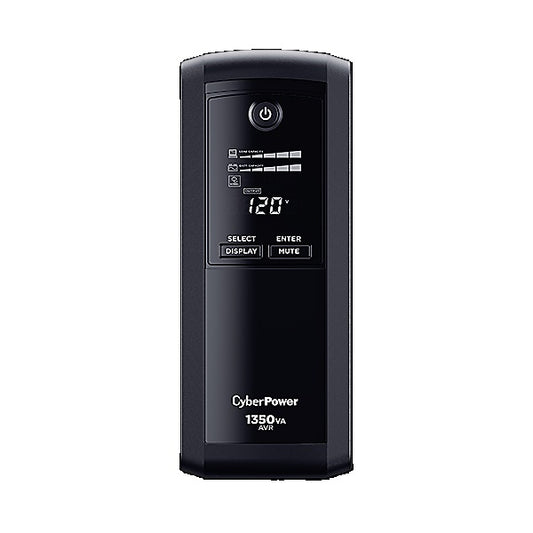 UPS CyberPower Intelligent LCD CP1350AVRLCDa 1.35 KVA/810W AVR torre 10 NEMA 5-15R (5 c/respaldo batería) 120V Energy Star