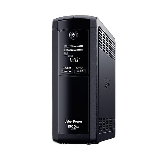 UPS CyberPower Intelligent LCD CP1500AVRLCDa 1.50 kVA/900W AVR torre 12 NEMA 5-15R (6 c/protección batería) 120V Energy Star