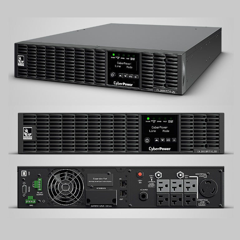 UPS Smart App Online CyberPower OL3000RTXL2U LCD 3000VA/ 2700W 100Vac - 125Vac 6x NEMA 5-20R y 1x L5-30R doble conversión