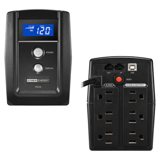UPS serie OM CyberPower OM750ATLCD 750VA/300W AVR 6 NEMA5-15R (3 con protección batería) 120V Tel/USB