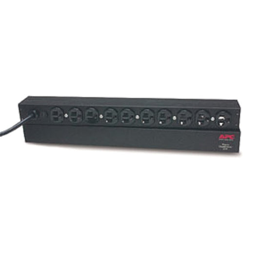 PDU básico APC AP9562 capacidad de carga 1400VA 120V rack 1U con 10 NEMA 5-15R en la parte frontal 50/60 Hz