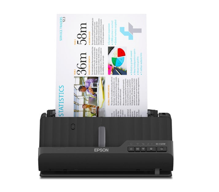 Escaner Epson ES-C320W 600DPI duplex color 1 solo paso USB WiFi LED RGB 30 PPM / 60IPM