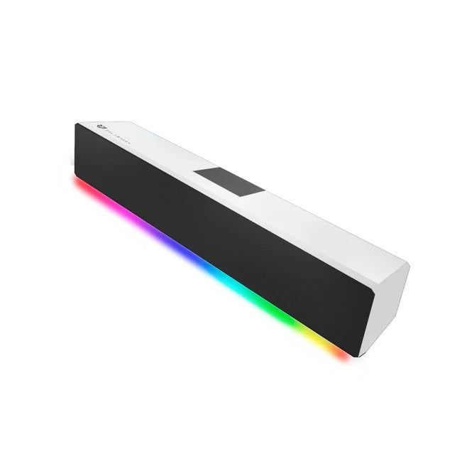 Bocinas Balam Rush Glimm Bar BG585 Blanco Bluetooth/auxiliar3.5 Control Digital RGB 10W RMS
