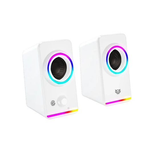 Bocinas Balam Rush Glimm Style BG565 Blanco Bluetooth 10 W 2.0 Canales Iluminación RGB