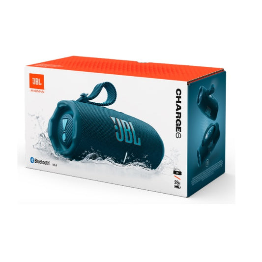 Bocina JBL Charge 6 Bluetooth Azul 22.9cm resistente agua polvo y caidas IP68 carga rapida USB C