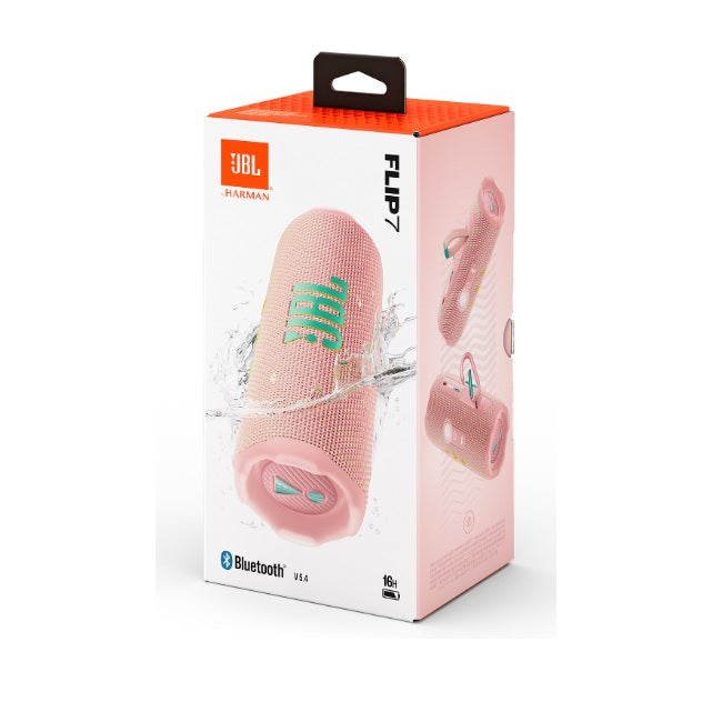 Bocina JBL Flip 7 Bluetooth Rosa 18.30cm resistente agua polvo y caidas IP68 carga rapida USB C