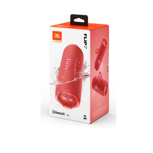 Bocina JBL Flip 7 Bluetooth Roja 18.30cm resistente agua polvo y caidas IP68 carga rapida USB C