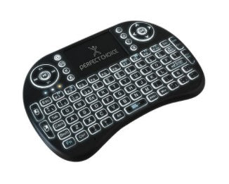 Teclado mini Perfect Choice inalambrico con luz de fondo modelo PC-201007 color Negro