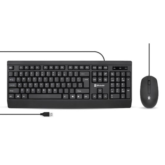 Teclado Brobotix combo USB ultrasilence estantar modelo 6007198 color Negro