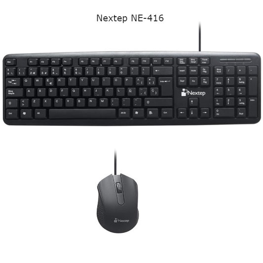 Kit Teclado y Mouse Alámbrico Nextep USB Negro NE-416