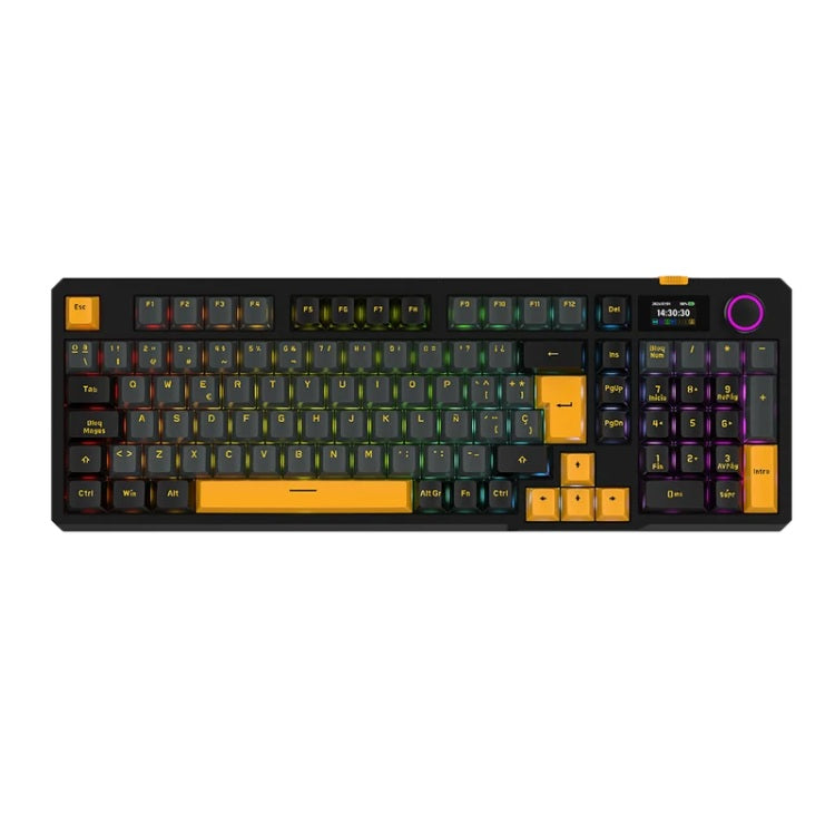 Teclado Gamer Balam Rush Defeat Level GK3 inalambrico 2.4GHz Bluetooth 5.1 Retroiluminado RGB negro BR-942492