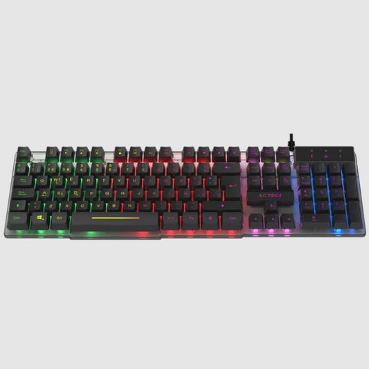 Teclado Alámbrico Acteck Led Aurean II TA220G Negro USB A 2.0 de 1.5m Essential