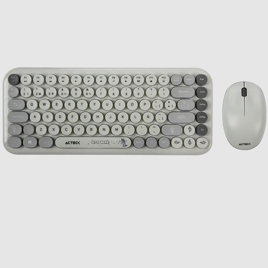 Kit Teclado y Mouse Acteck Creator Chic K- Colors MK480 Gris Compatible con Windows y MAC DPI 800