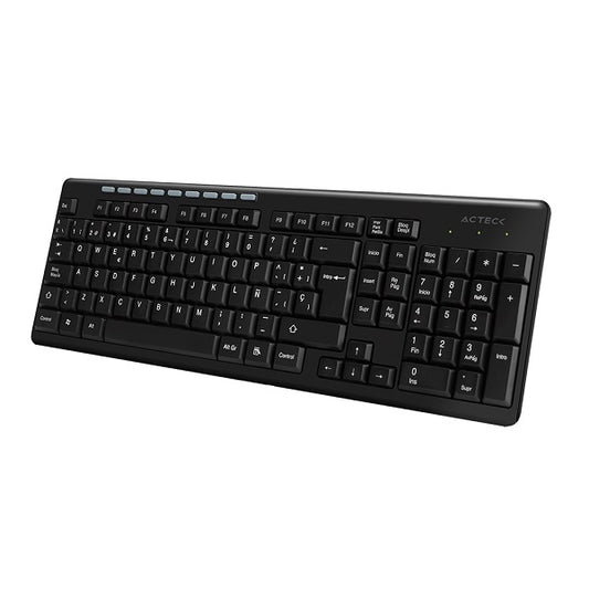 TECLADO ACTECK TM100 INALAMBRICO MULTIMEDIA 2.4GHZ NEGRO AC-916493