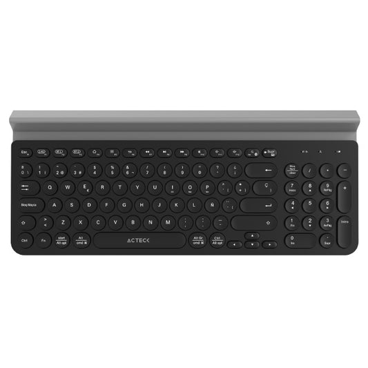 Teclado Acteck Inspire Comp TI695 Bluetooth Negro Soporte Para Dispositivos 2 Modos BT