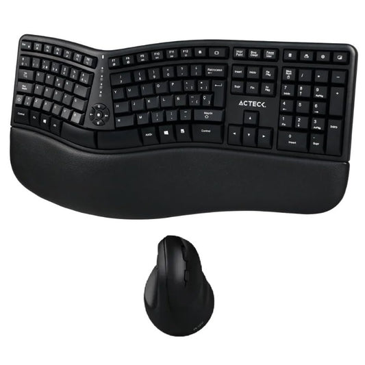 Kit Teclado y Mouse Creator Virtuos USADO y empaque dañado con detallesFitt MK770 negro Inalambrico recargable ergonomico