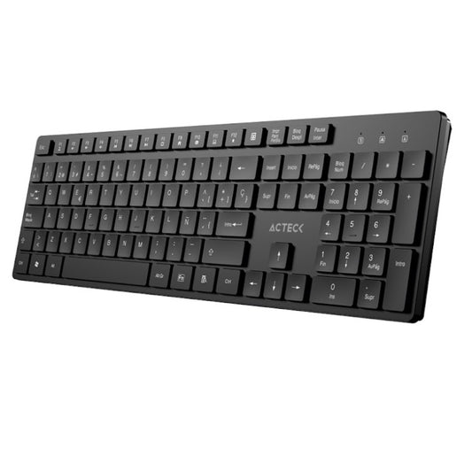Teclado Acteck Alambrico Vantage Aero TA545 Negro membrana silenciosa