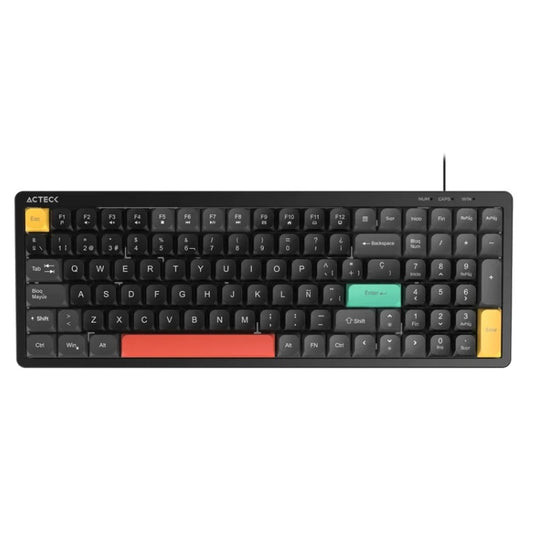 Teclado Acteck Techno Core TA780 Elite Alambrico Retroiluminado USB-C RGB negro AC-945875