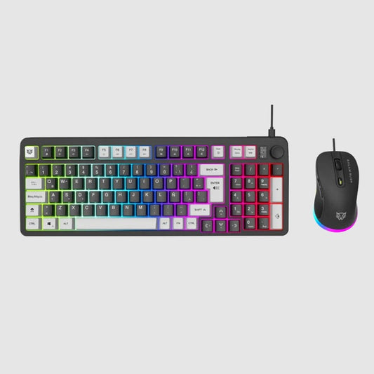 Kit Teclado y Mouse Balam Rush Gamer Squad Conquest KG515 Negro USB RGB 7200 DPI Anti-ghosting Mouse Óptico Diseño Compacto Teclas de membrana Azender