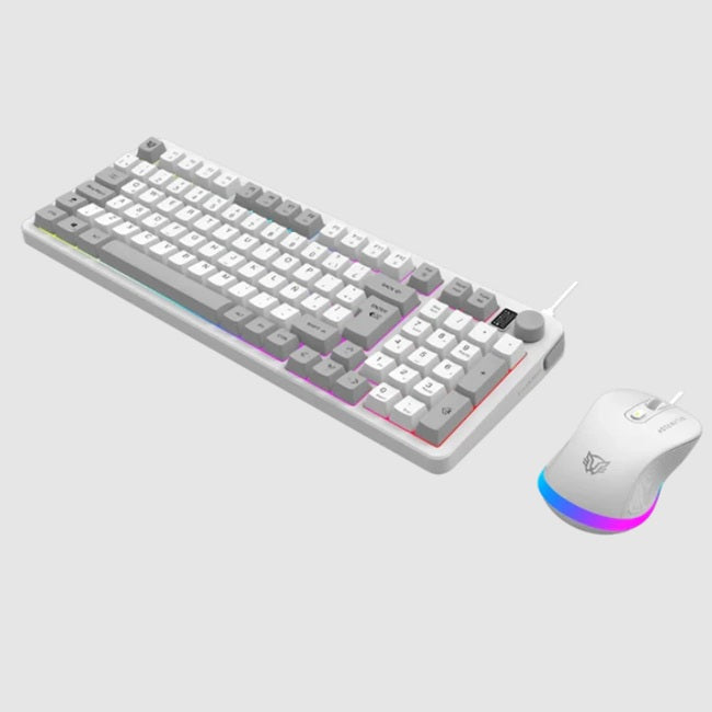 Kit Teclado y Mouse Balam Rush Gamer Squad Conquest KG515 Blanco USB RGB 7200 DPI Anti-ghosting Mouse Óptico Diseño Compacto Teclas de membrana Azender