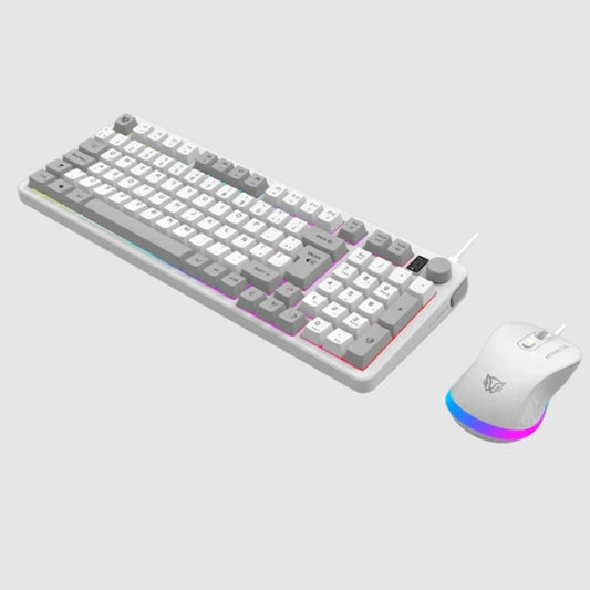 Kit Teclado y Mouse Balam Rush Gamer Squad Conquest KG515 Blanco USB RGB 7200 DPI Anti-ghosting Mouse Óptico Diseño Compacto Teclas de membrana Azender