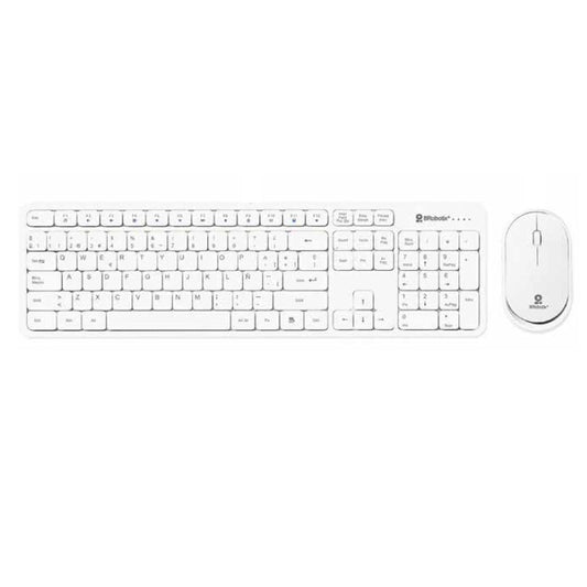 Kit de teclado y mouse Brobotix recargable Bluetooth receptor USB 2.4GHz y radiofrecuencia multimedia 406993 color Blanco