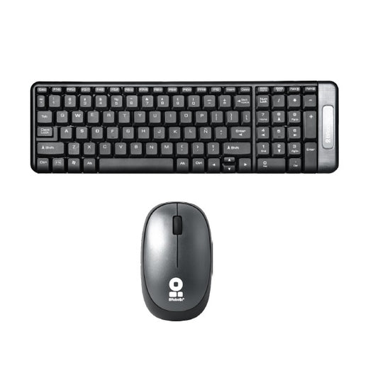 Kit Teclado y Mouse Brobotix Inalambrico con receptor USB 2.4 GHz Multimedia modelo 6000625 color Gris