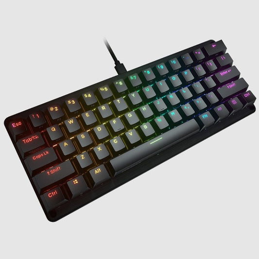 Teclado Cougar Puri Mini Mecanico Negro USB RGB con protector magnetico interruptores rojos