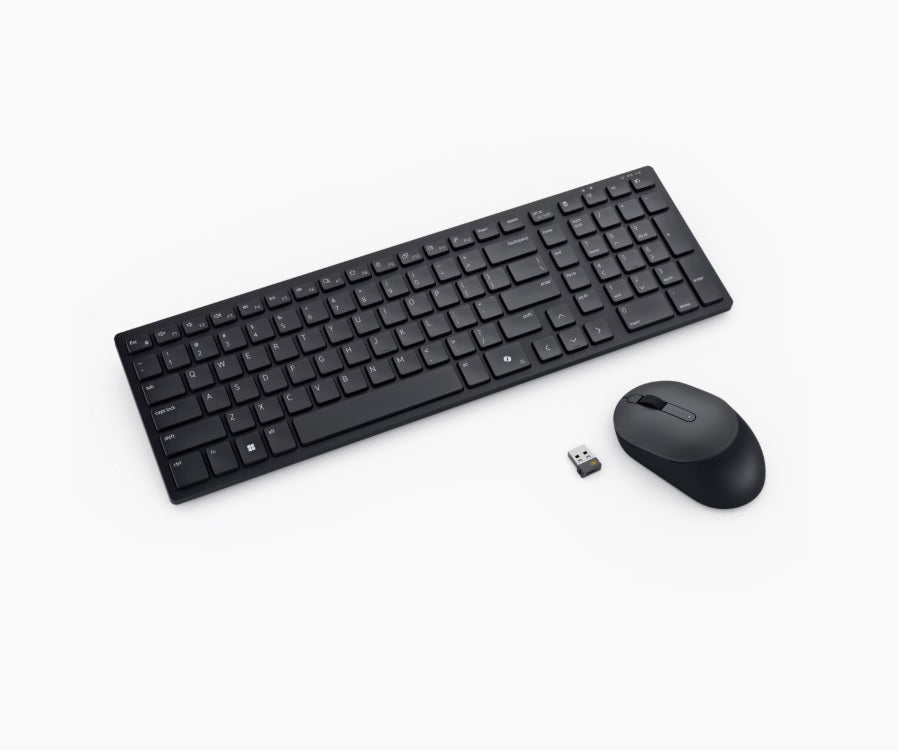 Kit de teclado y mouse Dell KM555 inalambrico español negro