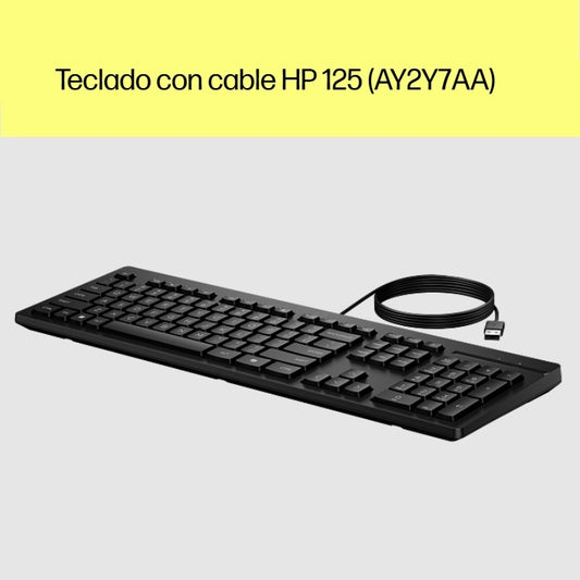 Teclado HP alámbrico 125 USB Negro 1acs